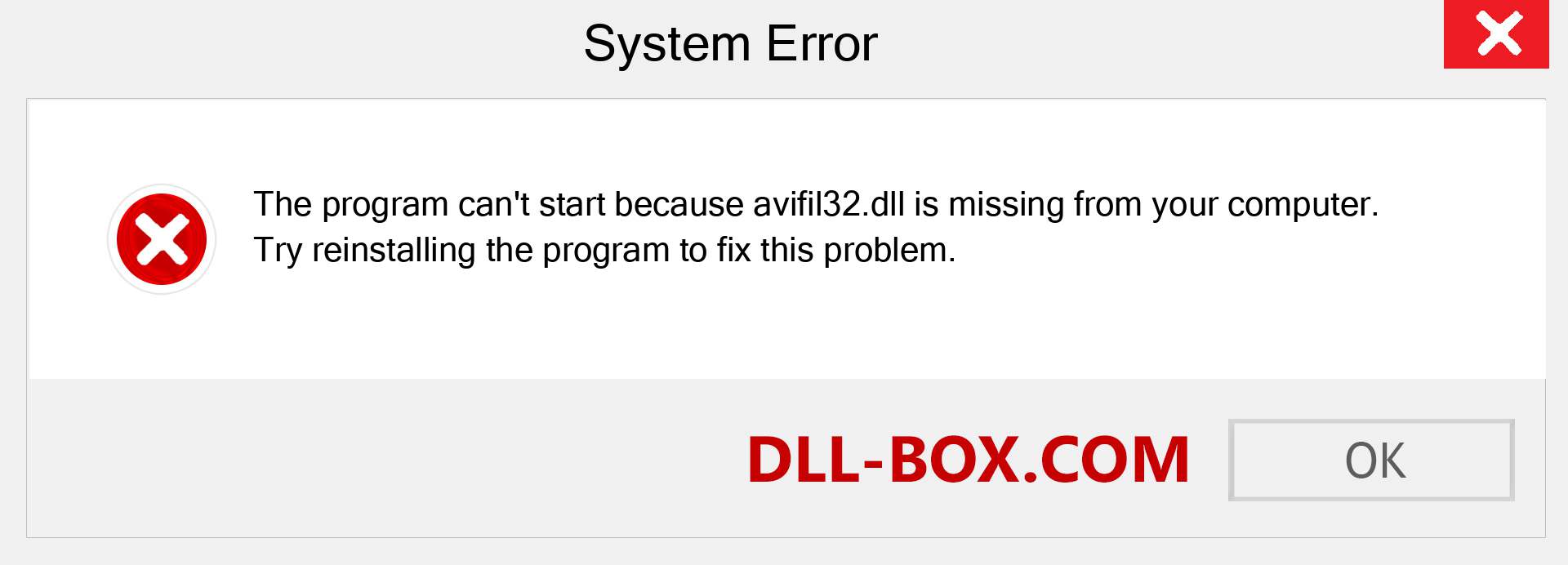  avifil32.dll file is missing?. Download for Windows 7, 8, 10 - Fix  avifil32 dll Missing Error on Windows, photos, images